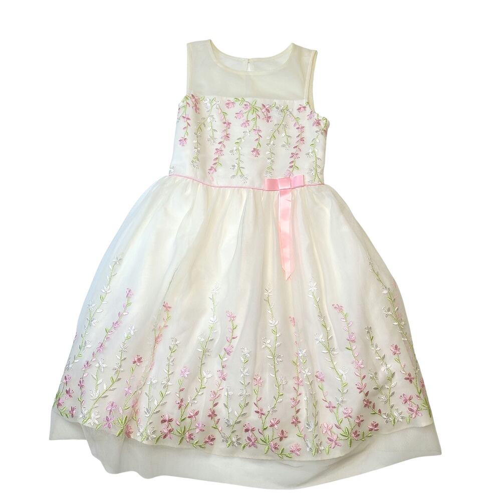 Jona Michelle Girl's Ivory Pink Dress Size 10